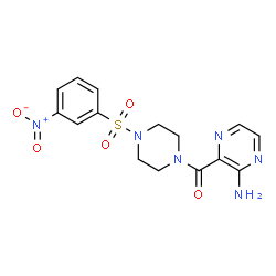 ChemSpider 2D Image | (3-aminopyrazin-2-yl)-[4-(3-nitrophenyl)sulfonylpiperazin-1-yl]methanone | C15H16N6O5S