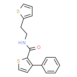 ChemSpider 2D Image | 3-Phenyl-N-[2-(2-thienyl)ethyl]-2-thiophenecarboxamide | C17H15NOS2