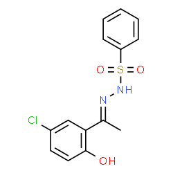 ChemSpider 2D Image | N'-[(1E)-1-(5-Chloro-2-hydroxyphenyl)ethylidene]benzenesulfonohydrazide | C14H13ClN2O3S