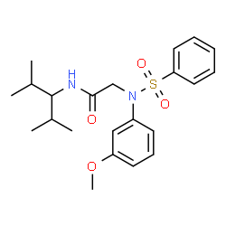 ChemSpider 2D Image | N-(2,4-Dimethyl-3-pentanyl)-N~2~-(3-methoxyphenyl)-N~2~-(phenylsulfonyl)glycinamide | C22H30N2O4S