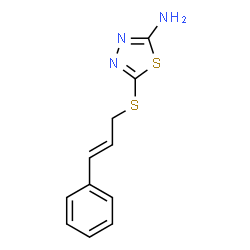 ChemSpider 2D Image | 5-{[(2E)-3-Phenyl-2-propen-1-yl]sulfanyl}-1,3,4-thiadiazol-2-amine | C11H11N3S2