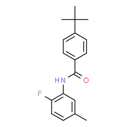 ChemSpider 2D Image | N-(2-Fluoro-5-methylphenyl)-4-(2-methyl-2-propanyl)benzamide | C18H20FNO