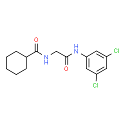 ChemSpider 2D Image | N-{2-[(3,5-Dichlorophenyl)amino]-2-oxoethyl}cyclohexanecarboxamide | C15H18Cl2N2O2