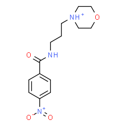 ChemSpider 2D Image | 4-{3-[(4-Nitrobenzoyl)amino]propyl}morpholin-4-ium | C14H20N3O4