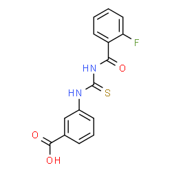ChemSpider 2D Image | 3-{[(2-Fluorobenzoyl)carbamothioyl]amino}benzoic acid | C15H11FN2O3S