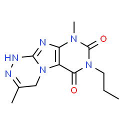 ChemSpider 2D Image | 3,9-Dimethyl-7-propyl-1,4-dihydro[1,2,4]triazino[3,4-f]purine-6,8(7H,9H)-dione | C12H16N6O2