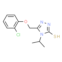 ChemSpider 2D Image | 5-[(2-Chlorophenoxy)methyl]-4-isopropyl-2,4-dihydro-3H-1,2,4-triazole-3-thione | C12H14ClN3OS