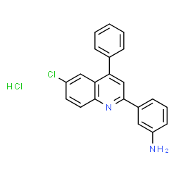 ChemSpider 2D Image | 3-(6-Chloro-4-phenyl-2-quinolinyl)aniline hydrochloride (1:1) | C21H16Cl2N2
