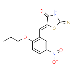 ChemSpider 2D Image | (5Z)-5-(5-Nitro-2-propoxybenzylidene)-2-thioxo-1,3-thiazolidin-4-one | C13H12N2O4S2