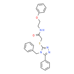ChemSpider 2D Image | 2-[(4-Benzyl-5-phenyl-4H-1,2,4-triazol-3-yl)sulfanyl]-N-(2-phenoxyethyl)acetamide | C25H24N4O2S