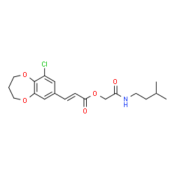 ChemSpider 2D Image | 2-[(3-Methylbutyl)amino]-2-oxoethyl (2E)-3-(9-chloro-3,4-dihydro-2H-1,5-benzodioxepin-7-yl)acrylate | C19H24ClNO5