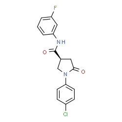 ChemSpider 2D Image | (3S)-1-(4-Chlorophenyl)-N-(3-fluorophenyl)-5-oxo-3-pyrrolidinecarboxamide | C17H14ClFN2O2