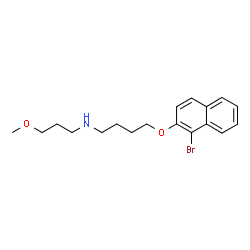 ChemSpider 2D Image | 4-[(1-Bromo-2-naphthyl)oxy]-N-(3-methoxypropyl)-1-butanamine | C18H24BrNO2