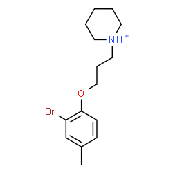 ChemSpider 2D Image | 1-[3-(2-Bromo-4-methylphenoxy)propyl]piperidinium | C15H23BrNO