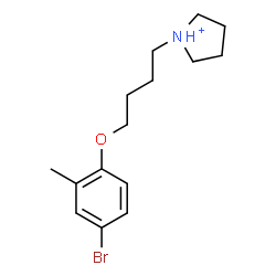 ChemSpider 2D Image | 1-[4-(4-Bromo-2-methylphenoxy)butyl]pyrrolidinium | C15H23BrNO