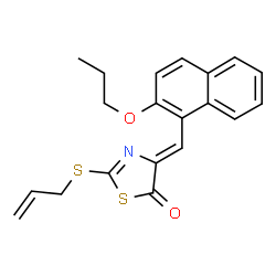 ChemSpider 2D Image | (4Z)-2-(Allylsulfanyl)-4-[(2-propoxy-1-naphthyl)methylene]-1,3-thiazol-5(4H)-one | C20H19NO2S2
