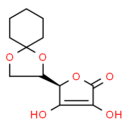 ChemSpider 2D Image | (5R)-5-[(2S)-1,4-Dioxaspiro[4.5]dec-2-yl]-3,4-dihydroxy-2(5H)-furanone | C12H16O6