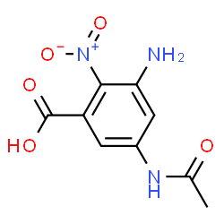 ChemSpider 2D Image | 5-Acetamido-3-amino-2-nitrobenzoic acid | C9H9N3O5