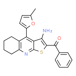 ChemSpider 2D Image | [3-Amino-4-(5-methyl-2-furyl)-5,6,7,8-tetrahydrothieno[2,3-b]quinolin-2-yl](phenyl)methanone | C23H20N2O2S