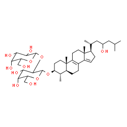 ChemSpider 2D Image | (3beta,4alpha,5alpha)-23-Hydroxy-4-methylcholesta-8,14-dien-3-yl 2-O-hexopyranosylhexopyranoside | C40H66O12