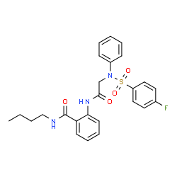 ChemSpider 2D Image | N-Butyl-2-({N-[(4-fluorophenyl)sulfonyl]-N-phenylglycyl}amino)benzamide | C25H26FN3O4S