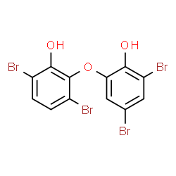 ChemSpider 2D Image | 3,6-Dibromo-2-(3,5-dibromo-2-hydroxyphenoxy)phenol | C12H6Br4O3