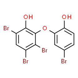 ChemSpider 2D Image | 3,4,6-Tribromo-2-(5-bromo-2-hydroxyphenoxy)phenol | C12H6Br4O3