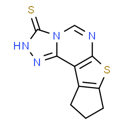 ChemSpider 2D Image | 9,10-Dihydro-8H-cyclopenta[4,5]thieno[3,2-e][1,2,4]triazolo[4,3-c]pyrimidine-3(2H)-thione | C10H8N4S2