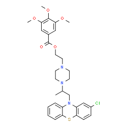 ChemSpider 2D Image | 2-{4-[1-(2-Chloro-10H-phenothiazin-10-yl)-2-propanyl]-1-piperazinyl}ethyl 3,4,5-trimethoxybenzoate | C31H36ClN3O5S