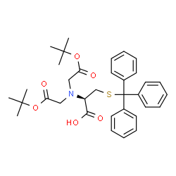 ChemSpider 2D Image | N,N-Bis{2-[(2-methyl-2-propanyl)oxy]-2-oxoethyl}-S-trityl-L-cysteine | C34H41NO6S