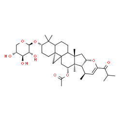 ChemSpider 2D Image | (3beta,5xi,8xi,9xi,12beta,16beta)-24-Oxo-3-(beta-D-xylopyranosyloxy)-16,23-epoxy-9,19-cyclolanost-22-en-12-yl acetate | C37H56O9