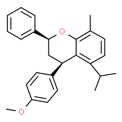 ChemSpider 2D Image | (2S,4R)-5-Isopropyl-4-(4-methoxyphenyl)-8-methyl-2-phenylchromane | C26H28O2