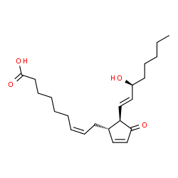 ChemSpider 2D Image | (7Z)-9-{(1S,5R)-5-[(1E,3S)-3-Hydroxy-1-octen-1-yl]-4-oxo-2-cyclopenten-1-yl}-7-nonenoic acid | C22H34O4