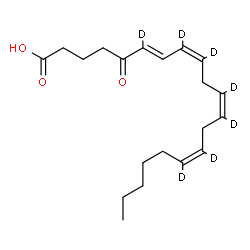 ChemSpider 2D Image | (6E,8Z,11Z,14Z)-5-Oxo(6,8,9,11,12,14,15-~2~H_7_)-6,8,11,14-icosatetraenoic acid | C20H23D7O3