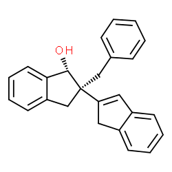 ChemSpider 2D Image | (1R,2R)-2-Benzyl-2,3-dihydro-1H,1'H-2,2'-biinden-1-ol | C25H22O