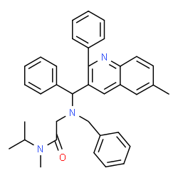 ChemSpider 2D Image | N~2~-Benzyl-N-isopropyl-N-methyl-N~2~-[(6-methyl-2-phenyl-3-quinolinyl)(phenyl)methyl]glycinamide | C36H37N3O