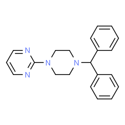 ChemSpider 2D Image | 2-[4-(Diphenylmethyl)-1-piperazinyl]pyrimidine | C21H22N4