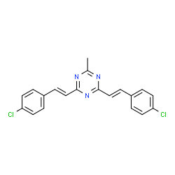 ChemSpider 2D Image | 2,4-Bis[(E)-2-(4-chlorophenyl)vinyl]-6-methyl-1,3,5-triazine | C20H15Cl2N3