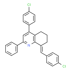 ChemSpider 2D Image | (8E)-8-(4-Chlorobenzylidene)-4-(4-chlorophenyl)-2-phenyl-5,6,7,8-tetrahydroquinoline | C28H21Cl2N