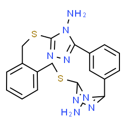 ChemSpider 2D Image | 6,15-Dithia-3,4,17,18,25,26-hexaazapentacyclo[18.3.1.1~2,5~.1~16,19~.0~8,13~]hexacosa-1(24),2,4,8,10,12,16,18,20,22-decaene-25,26-diamine | C18H16N8S2