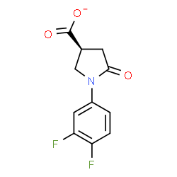 ChemSpider 2D Image | (3S)-1-(3,4-Difluorophenyl)-5-oxo-3-pyrrolidinecarboxylate | C11H8F2NO3