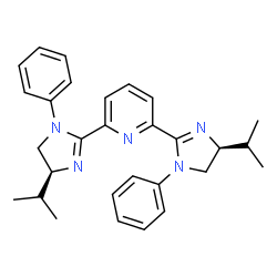 ChemSpider 2D Image | 2,6-Bis[(4S)-4-isopropyl-1-phenyl-4,5-dihydro-1H-imidazol-2-yl]pyridine | C29H33N5