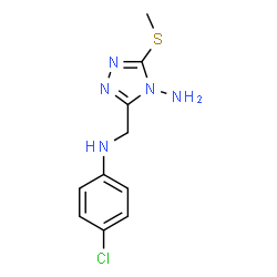 ChemSpider 2D Image | 3-{[(4-Chlorophenyl)amino]methyl}-5-(methylsulfanyl)-4H-1,2,4-triazol-4-amine | C10H12ClN5S