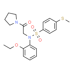 ChemSpider 2D Image | N-(2-Ethoxyphenyl)-4-(methylsulfanyl)-N-[2-oxo-2-(1-pyrrolidinyl)ethyl]benzenesulfonamide | C21H26N2O4S2