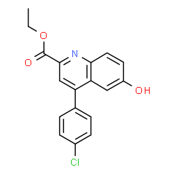 ChemSpider 2D Image | Ethyl 4-(4-chlorophenyl)-6-hydroxy-2-quinolinecarboxylate | C18H14ClNO3