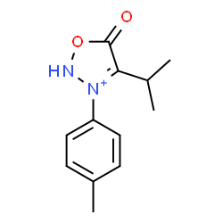 ChemSpider 2D Image | 4-Isopropyl-3-(4-methylphenyl)-5-oxo-2,5-dihydro-1,2,3-oxadiazol-3-ium | C12H15N2O2