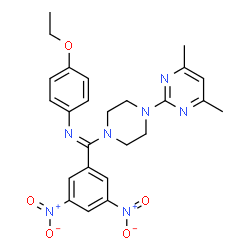 ChemSpider 2D Image | (Z)-1-[4-(4,6-Dimethyl-2-pyrimidinyl)-1-piperazinyl]-1-(3,5-dinitrophenyl)-N-(4-ethoxyphenyl)methanimine | C25H27N7O5