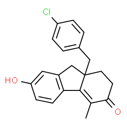 ChemSpider 2D Image | 9a-(4-Chlorobenzyl)-7-hydroxy-4-methyl-1,2,9,9a-tetrahydro-3H-fluoren-3-one | C21H19ClO2