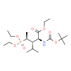 ChemSpider 2D Image | Ethyl (2S,3S,4S)-4-(diethoxyphosphoryl)-3-isopropyl-2-({[(2-methyl-2-propanyl)oxy]carbonyl}amino)pentanoate | C19H38NO7P