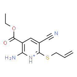 ChemSpider 2D Image | 2-(Allylsulfanyl)-6-amino-3-cyano-5-(ethoxycarbonyl)pyridinium | C12H14N3O2S